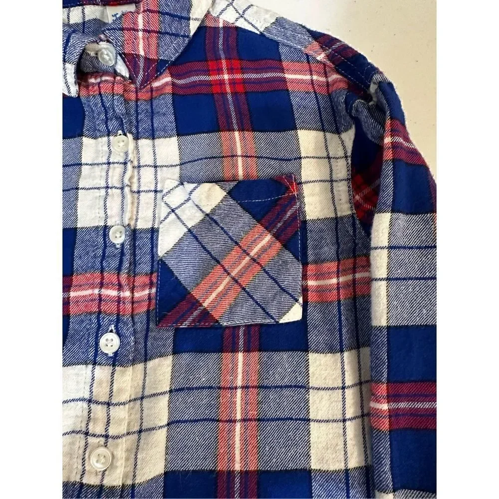 Justice Size 6 flannel shirt in blue and red